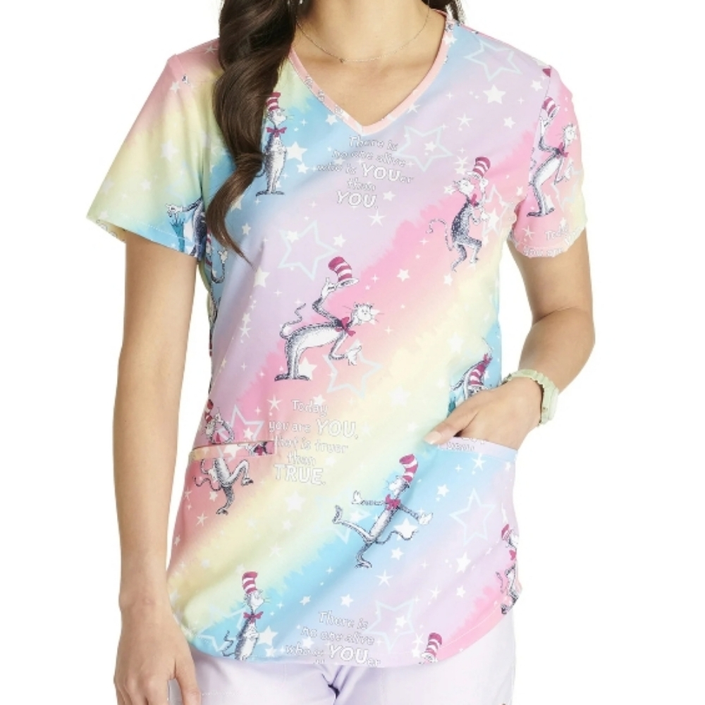 Tooniforms Dr. Seuss Scrub Top - S